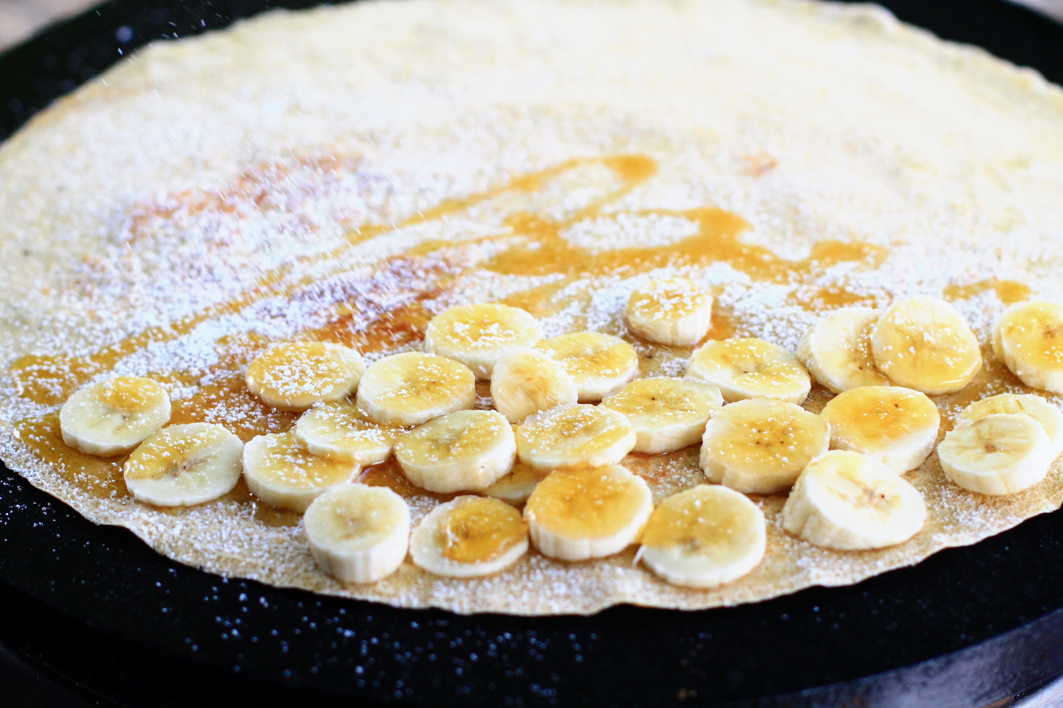 Banana and maple syrup crepe